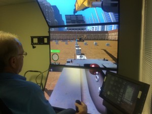 CIS staff practice on new Vortex mobile crane simulator.